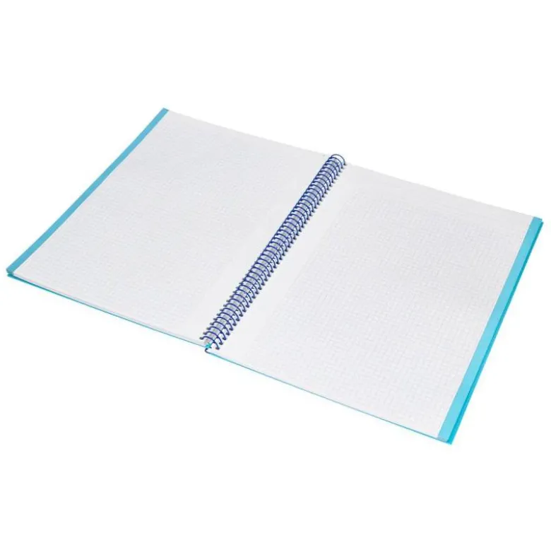 CUADERNO ESPIRAL NAVIGATOR A4 MICRO TAPA FORRADA 80H 80GR CUADRO 5 MM 1 BANDA COLOR CELESTE