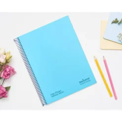 CUADERNO ESPIRAL NAVIGATOR A4 MICRO TAPA FORRADA 80H 80GR CUADRO 5 MM 1 BANDA COLOR CELESTE