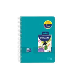 CUADERNO ESPIRAL OXFORD EUROPEANBOOK 8 TAPA POLIPROPILENO LIVE&GO DIN A4+ 120H CUADRO 5 MM + PACK 4