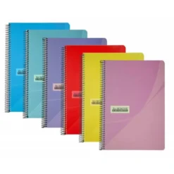 Cuaderno espiral papercop cuarto tapa plástico 80 hojas 90gr/m2 pauta 2,5mm con margen (NO SE PUEDE ELEGIR COLOR)