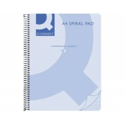 Cuaderno espiral Q-Connect Din A4 micro tapa plastico 80h 70g cuadro 5mm sin bandas 4 taladros azul