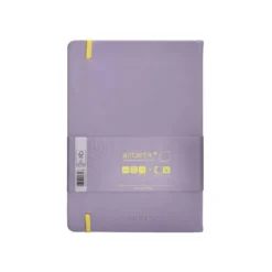 CUADERNO CON GOMILLA ANTARTIK NOTES TAPA DURA A5 HOJAS LISAS MORADO Y AMARILLO 100 HOJAS 80 GR FSC