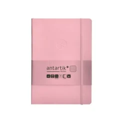 CUADERNO CON GOMILLA ANTARTIK NOTES TAPA BLANDA A5 HOJAS CUADRICULA ROSA PASTEL 80 HOJAS 80 GR FSC