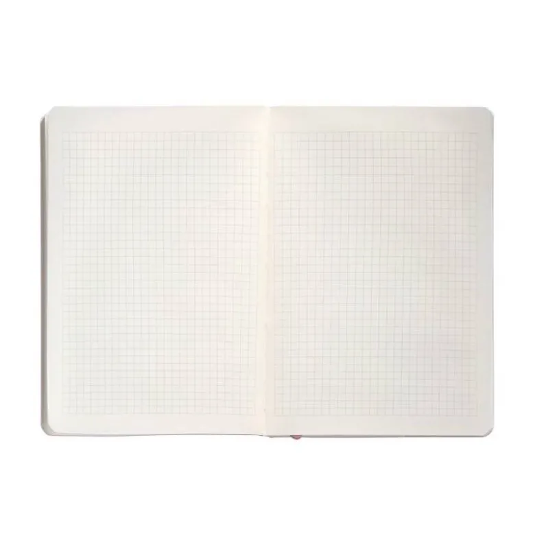 CUADERNO CON GOMILLA ANTARTIK NOTES TAPA BLANDA A5 HOJAS CUADRICULA ROSA PASTEL 80 HOJAS 80 GR FSC