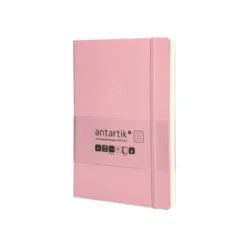 CUADERNO CON GOMILLA ANTARTIK NOTES TAPA BLANDA A5 HOJAS CUADRICULA ROSA PASTEL 80 HOJAS 80 GR FSC