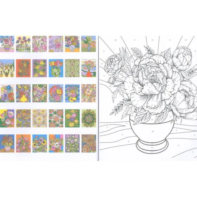 CUADERNO DE COLOREAR SUSAETA FLORES COLOREAR POR NUMEROS 64 PAGINAS 21,5X25 CM