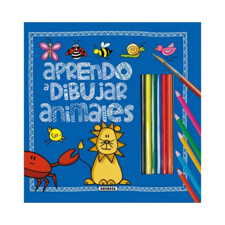 CUADERNO DE COLOREAR SUSAETA APRENDO A DIBUJAR ANIMALES 32 PAGINAS 23,2X23,5 CM