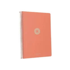 CUADERNO ESPIRAL ANTARTIK A4 TAPA FOAM 80H 90GR CUADRO 4MM CON MARGEN COLOR CORAL