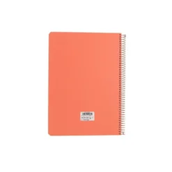 CUADERNO ESPIRAL ANTARTIK A4 TAPA FOAM 80H 90GR CUADRO 4MM CON MARGEN COLOR CORAL