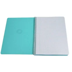 CUADERNO ESPIRAL ANTARTIK A4 TAPA FOAM 80H 90GR CUADRO 4MM CON MARGEN COLOR MENTA