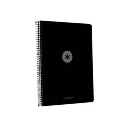 CUADERNO ESPIRAL ANTARTIK A4 TAPA FOAM 80H 90GR CUADRO 4MM CON MARGEN COLOR NEGRO