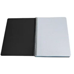 CUADERNO ESPIRAL ANTARTIK A4 TAPA FOAM 80H 90GR CUADRO 4MM CON MARGEN COLOR NEGRO