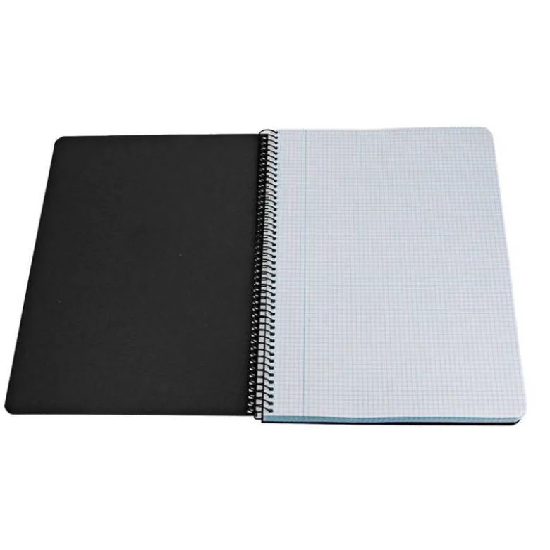 CUADERNO ESPIRAL ANTARTIK A4 TAPA FOAM 80H 90GR CUADRO 4MM CON MARGEN COLOR NEGRO