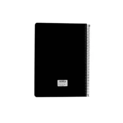 CUADERNO ESPIRAL ANTARTIK A4 TAPA FOAM 80H 90GR CUADRO 4MM CON MARGEN COLOR NEGRO