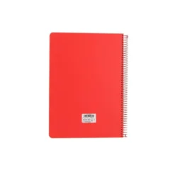 CUADERNO ESPIRAL ANTARTIK A4 TAPA FOAM 80H 90GR CUADRO 4MM CON MARGEN COLOR ROJO
