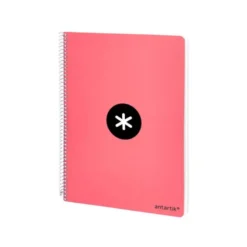 Cuaderno espiral Antartik DIN A4 microperforado Tapa dura 80 hojas 100g/m2 Coral