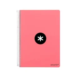 Cuaderno espiral Antartik DIN A4 microperforado Tapa dura 80 hojas 100g/m2 Coral