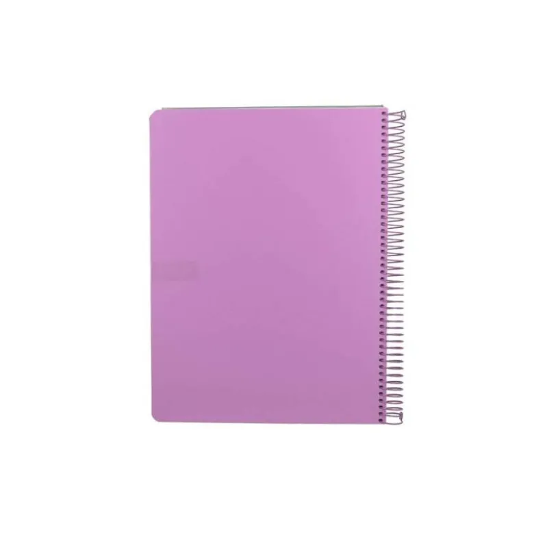 CUADERNO ESPIRAL ANTARTIK MICRO A4 TAPA FOAM 120H 90GR CUADRO 5MM 5 BANDAS 4 TALADROS COLOR LAVANDA