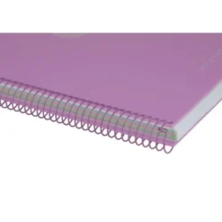 CUADERNO ESPIRAL ANTARTIK MICRO A4 TAPA FOAM 120H 90GR CUADRO 5MM 5 BANDAS 4 TALADROS COLOR LAVANDA