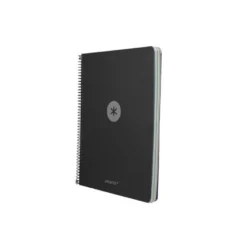 CUADERNO ESPIRAL ANTARTIK MICRO A4 TAPA FOAM 120H 90GR CUADRO 5MM 5 BANDAS 4 TALADROS COLOR NEGRO