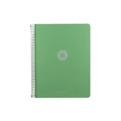 CUADERNO ESPIRAL ANTARTIK MICRO A4 TAPA FOAM 120H 90GR CUADRO 5MM 5 BANDAS 4 TALADROS COLOR VERDE MATCHA