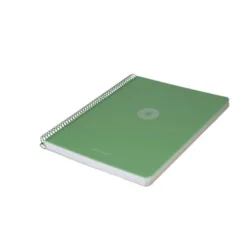 CUADERNO ESPIRAL ANTARTIK MICRO A4 TAPA FOAM 120H 90GR CUADRO 5MM 5 BANDAS 4 TALADROS COLOR VERDE MATCHA