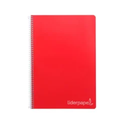 Cuaderno espiral Liderpapel Tamaño folio 80 hojas Tapa dura Cuadricula 3 mm 75 g/m2 Con margen Colores surtidos