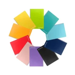 Cuaderno espiral Liderpapel Tamaño folio 80 hojas Tapa dura Cuadricula 3 mm 75 g/m2 Con margen Colores surtidos