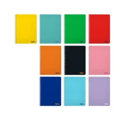 CUADERNO ESPIRAL LIDERPAPEL DIN A5 SMART TAPA BLANDA 80H 75GR CUADRO 4MM CON MARGEN COLORES SURTIDOS