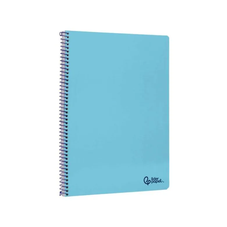 CUADERNO ESPIRAL LIDERPAPEL DIN A4 SMART TAPA BLANDA 80H 75GR CUADRO 4MM CON MARGEN COLOR CELESTE