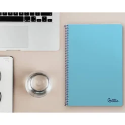 CUADERNO ESPIRAL LIDERPAPEL DIN A4 SMART TAPA BLANDA 80H 75GR CUADRO 4MM CON MARGEN COLOR CELESTE
