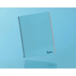 CUADERNO ESPIRAL LIDERPAPEL DIN A4 SMART TAPA BLANDA 80H 75GR CUADRO 4MM CON MARGEN COLOR CELESTE