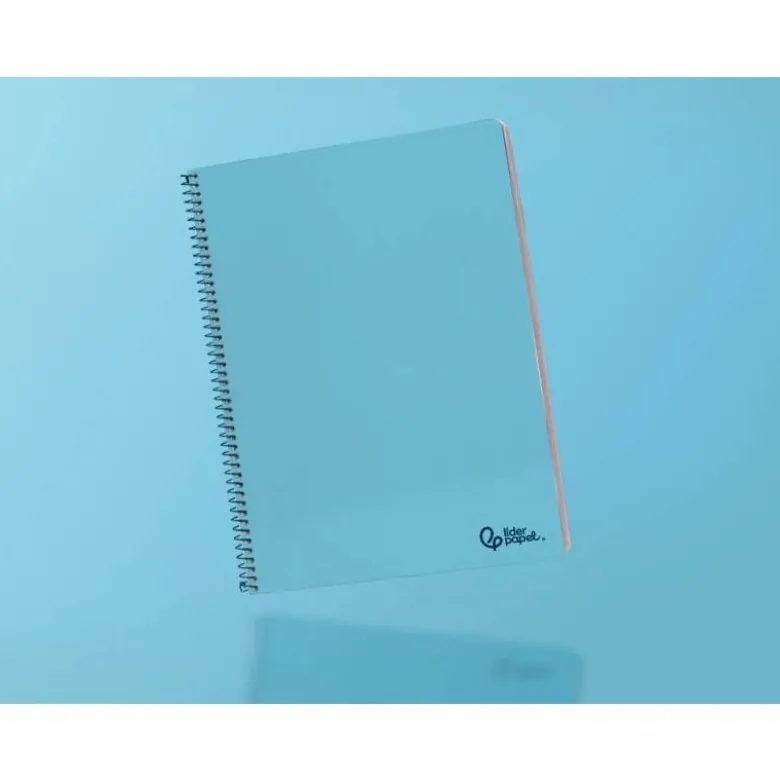 CUADERNO ESPIRAL LIDERPAPEL DIN A4 SMART TAPA BLANDA 80H 75GR CUADRO 4MM CON MARGEN COLOR CELESTE