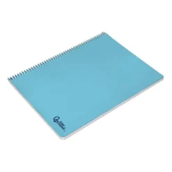 CUADERNO ESPIRAL LIDERPAPEL DIN A4 SMART TAPA BLANDA 80H 75GR CUADRO 4MM CON MARGEN COLOR CELESTE