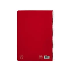 CUADERNO ESPIRAL LIDERPAPEL DI N A4 PAUTAGUIA TAPA BLANDA 80H 75 GR CUADRO PAUTADO 4MM COLOR ROJO
