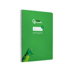 CUADERNO ESPIRAL LIDERPAPEL DI N A4 PAUTAGUIA TAPA BLANDA 80H 75 GR CUADRO PAUTADO 4MM COLOR VERDE