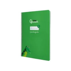CUADERNO ESPIRAL LIDERPAPEL DI N A4 PAUTAGUIA TAPA BLANDA 80H 75 GR CUADRO PAUTADO 4MM COLOR VERDE