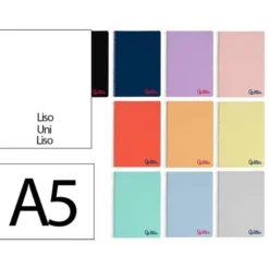 CUADERNO ESPIRAL LIDERPAPEL A5 WONDER TAPA PLASTICO 80H 90GR LISO COLORES SURTIDOS