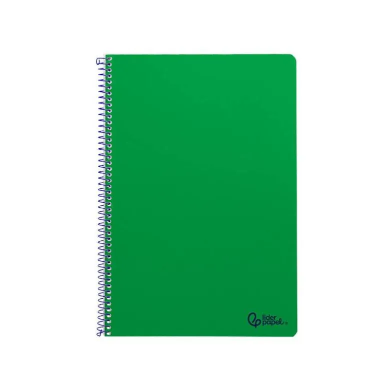 CUADERNO ESPIRAL LIDERPAPEL DIN A4 SMART TAPA BLANDA 80H 75GR CUADRO 4MM CON MARGEN COLOR VERDE