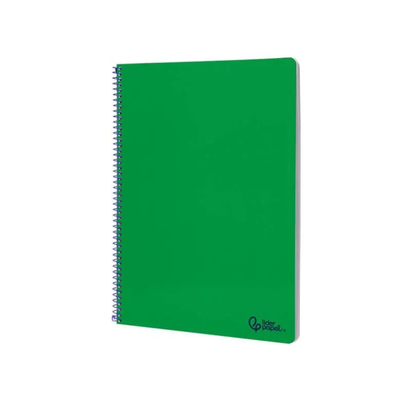 CUADERNO ESPIRAL LIDERPAPEL DIN A4 SMART TAPA BLANDA 80H 75GR CUADRO 4MM CON MARGEN COLOR VERDE