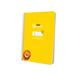 CUADERNO ESPIRAL LIDERPAPEL DIN A5 PAUTAGUIA TAPA BLANDA 40H 75 GR CUADRO PAUTADO 5MM COLOR AMARILLO