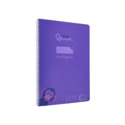 CUADERNO ESPIRAL LIDERPAPEL DIN A4 PAUTAGUIA TAPA PLASTICO 80H 90GR CUADRO PAUTADO 4MM CON MARGEN COLOR LILA