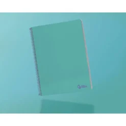 CUADERNO ESPIRAL LIDERPAPEL DIN A4 SMART TAPA BLANDA 80H 75GR CUADRO 4MM CON MARGEN COLOR TURQUESA
