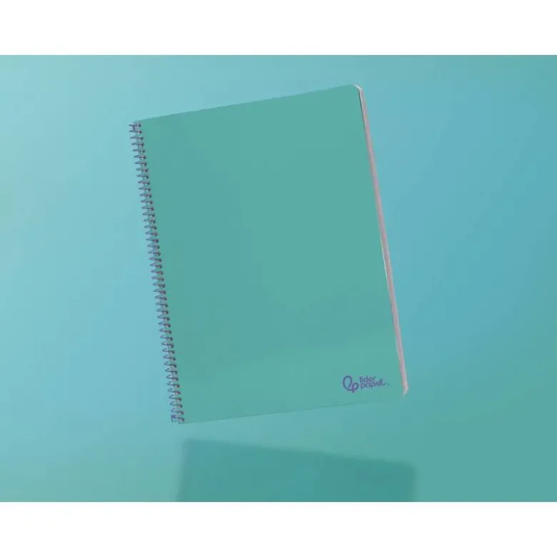 CUADERNO ESPIRAL LIDERPAPEL DIN A4 SMART TAPA BLANDA 80H 75GR CUADRO 4MM CON MARGEN COLOR TURQUESA