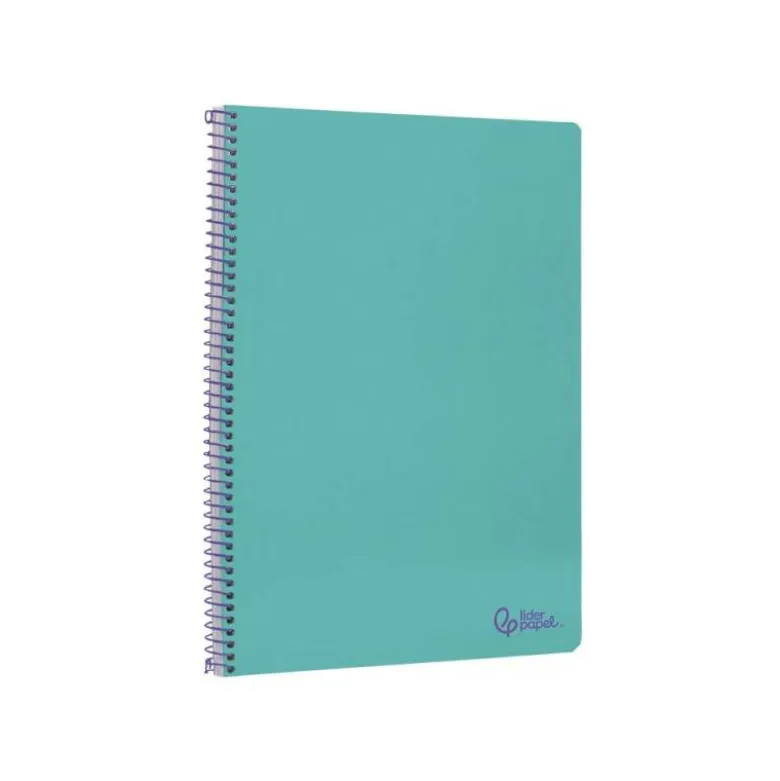 CUADERNO ESPIRAL LIDERPAPEL DIN A4 SMART TAPA BLANDA 80H 75GR CUADRO 4MM CON MARGEN COLOR TURQUESA