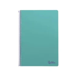 CUADERNO ESPIRAL LIDERPAPEL DIN A4 SMART TAPA BLANDA 80H 75GR CUADRO 4MM CON MARGEN COLOR TURQUESA
