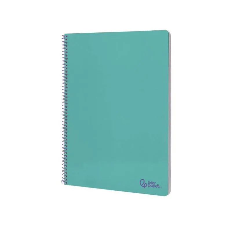 CUADERNO ESPIRAL LIDERPAPEL DIN A4 SMART TAPA BLANDA 80H 75GR CUADRO 4MM CON MARGEN COLOR TURQUESA