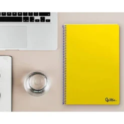 CUADERNO ESPIRAL LIDERPAPEL DIN A4 SMART TAPA BLANDA 80H 75GR PAUTA 3,5MM CON MARGEN COLOR AMARILLO