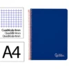CUADERNO ESPIRAL LIDERPAPEL DIN A4 WITTY TAPA DURA 80H 90GR CUADRO 4MM CON MARGEN COLOR AZUL OSCURO