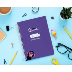 CUADERNO ESPIRAL LIDERPAPEL DIN A5 PAUTAGUIA TAPA BLANDA 40H 75 GR CUADRO PAUTADO 5MM COLOR LILA